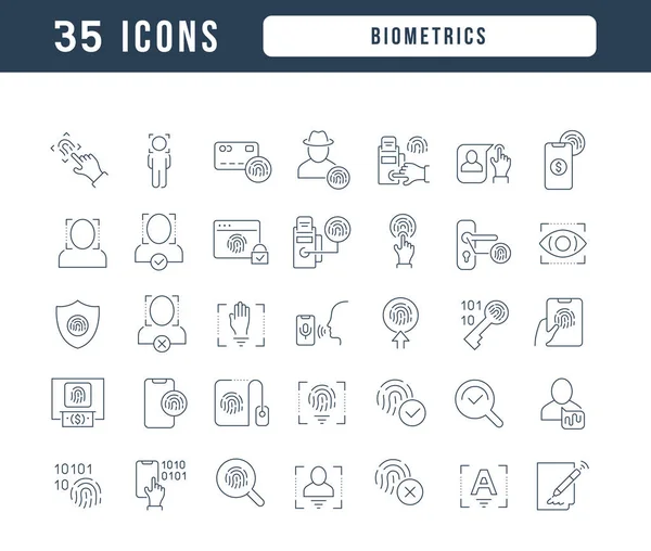 Biometría Colección Iconos Perfectamente Delgados Para Diseño Web Aplicación Los — Archivo Imágenes Vectoriales