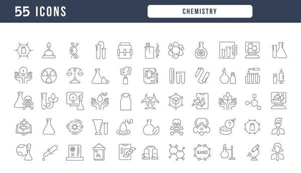 Química Colección Iconos Perfectamente Delgados Para Diseño Web Aplicación Los — Vector de stock