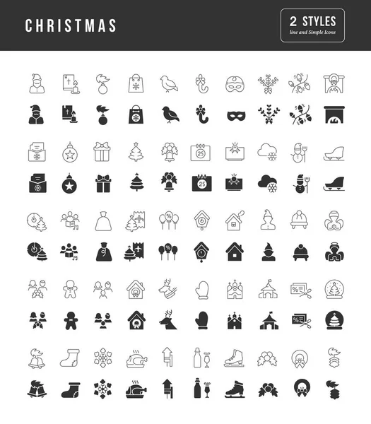 Christmas Collection Perfectly Simple Monochrome Icons Web Design App Most — Stockvector