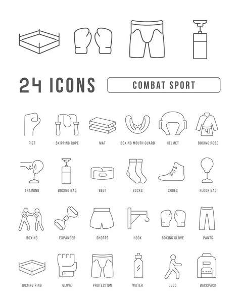 Kampfsport Sammlung Perfekt Dünner Icons Für Webdesign App Und Die — Stockvektor