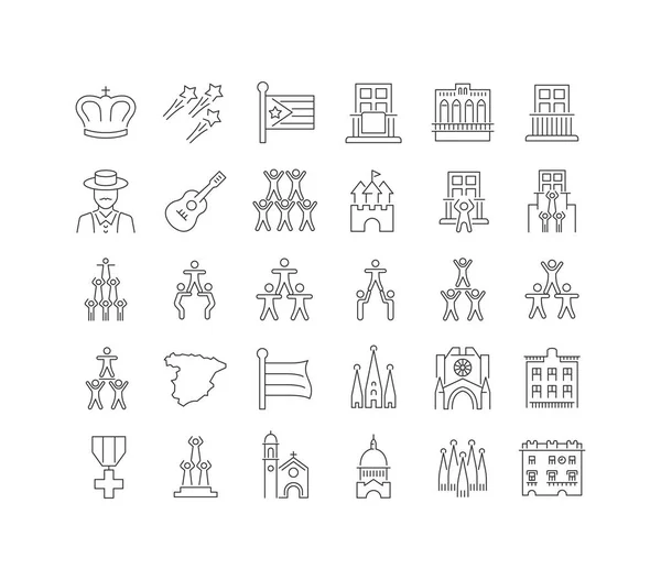 Castellers Vilafranca Collection Perfectly Thin Icons Web Design App Most — Stok Vektör