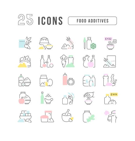 Lebensmittelzusatzstoffe Sammlung Perfekt Dünner Icons Für Webdesign App Und Die — Stockvektor