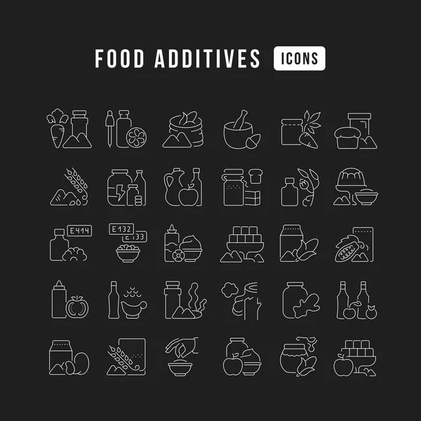 Food Additives Collection Perfectly Thin Icons Web Design App Most — Archivo Imágenes Vectoriales