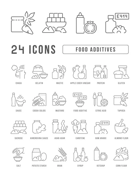 Food Additives Collection Perfectly Thin Icons Web Design App Most — Archivo Imágenes Vectoriales