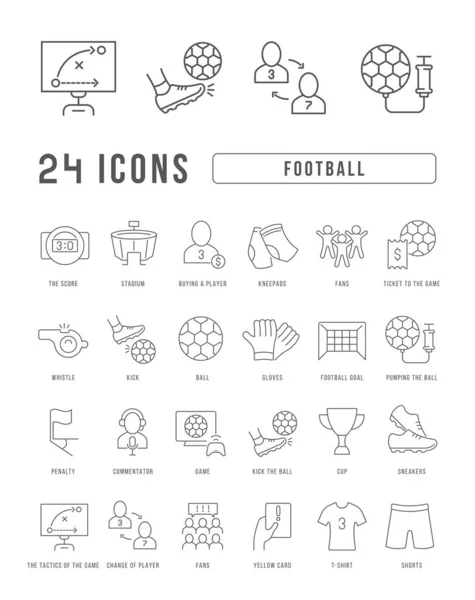 Football Collection Perfectly Thin Icons Web Design App Most Modern — Vetor de Stock