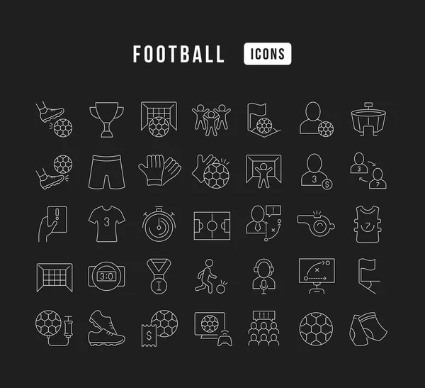 Football Collection Icônes Parfaitement Minces Pour Conception Web App Les — Image vectorielle
