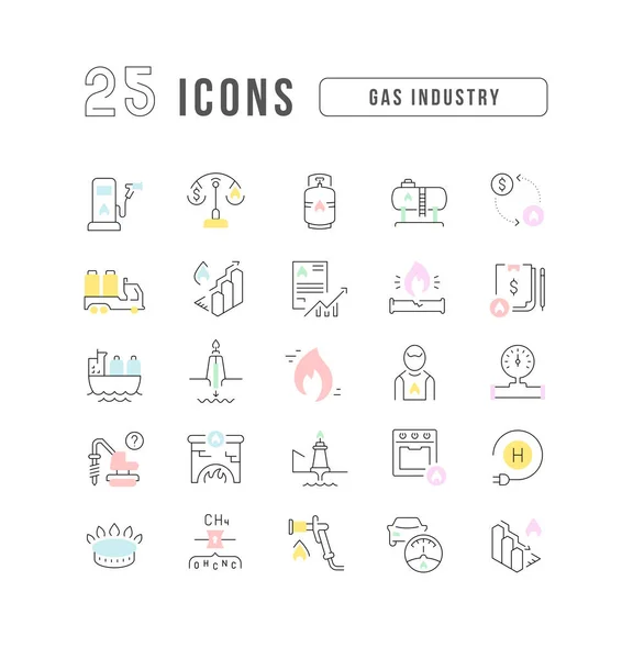 Gas Industry Collection Perfectly Thin Icons Web Design App Most — Vetor de Stock