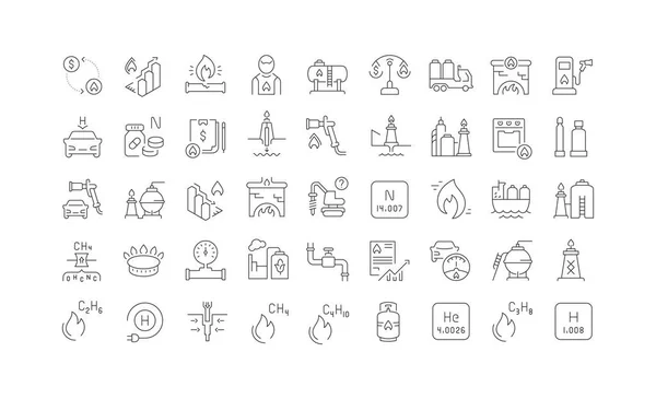 Gas Industry Collection Perfectly Thin Icons Web Design App Most — Stock vektor