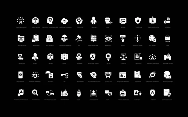Gdpr Collection Perfectly Simple Monochrome Icons Web Design App Most — Stock Vector