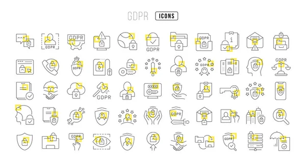 Gdpr Collection Perfectly Thin Icons Web Design App Most Modern — Stock vektor