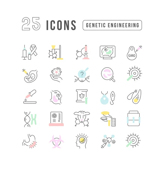 Genetic Engineering Collection Perfectly Thin Icons Web Design App Most — ストックベクタ