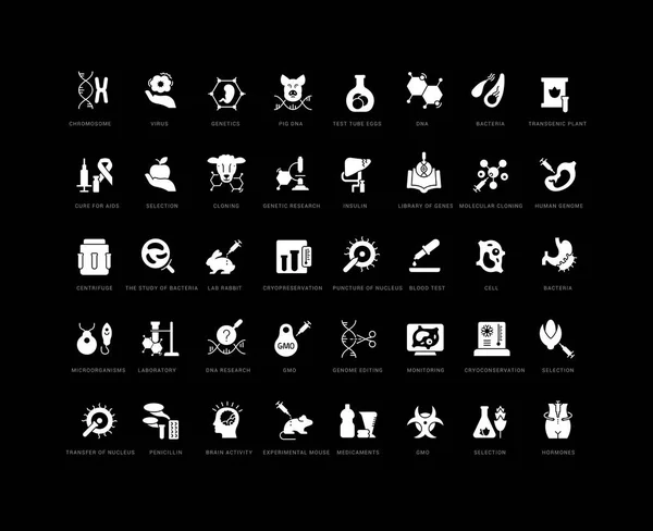 Gentechnik Sammlung Perfekt Dünner Icons Für Webdesign App Und Die — Stockvektor