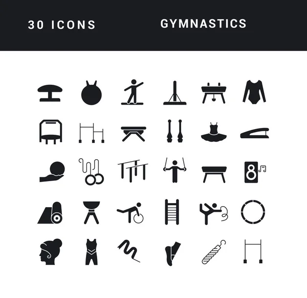 Gymnastics Collection Perfectly Simple Monochrome Icons Web Design App Most — Stock Vector