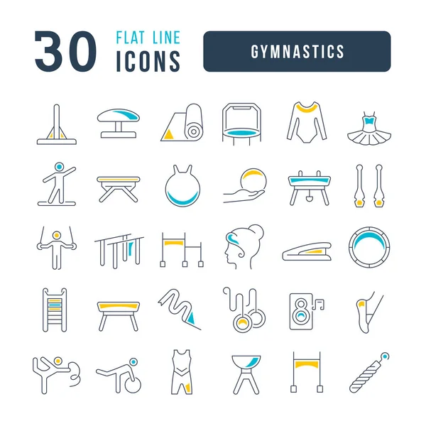 Gymnastics Collection Perfectly Thin Icons Web Design App Most Modern — ストックベクタ