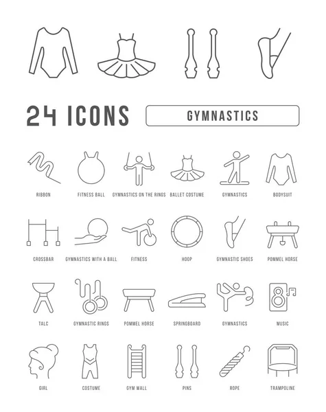 Gymnastics Collection Perfectly Thin Icons Web Design App Most Modern — Stock Vector