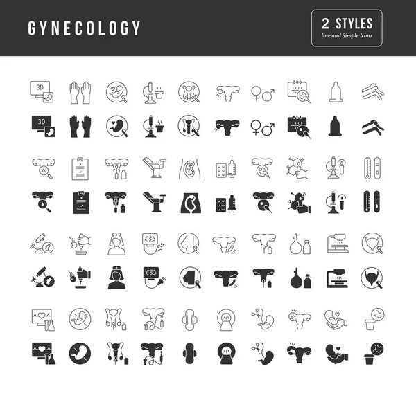 Gynecology Collection Perfectly Simple Monochrome Icons Web Design App Most — Stock Vector