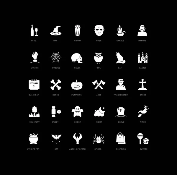 Halloween Collection Perfectly Simple Monochrome Icons Web Design App Most — Archivo Imágenes Vectoriales