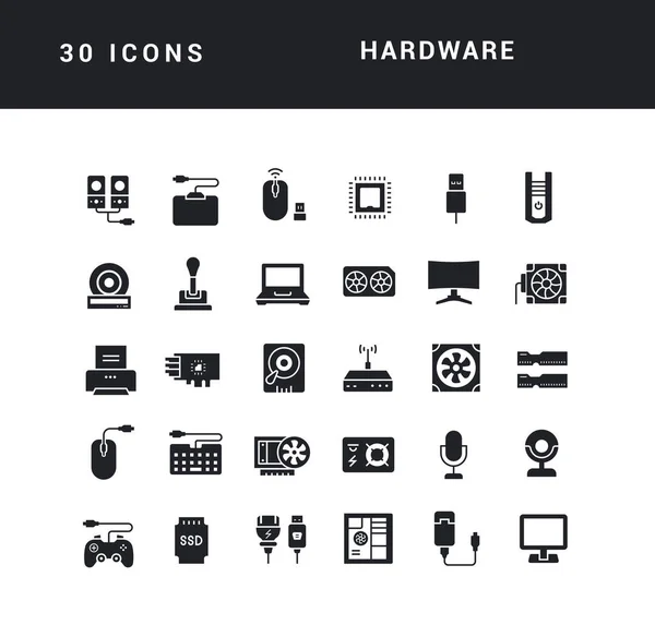Hardware Sammlung Vollkommen Einfacher Monochromer Symbole Für Webdesign App Und — Stockvektor