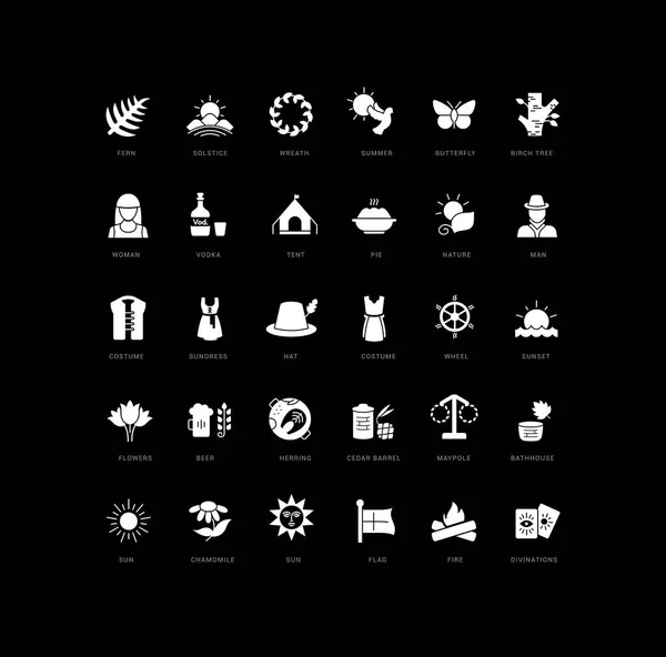 Midsummer Collection Perfectly Simple Monochrome Icons Web Design App Most — Stock Vector