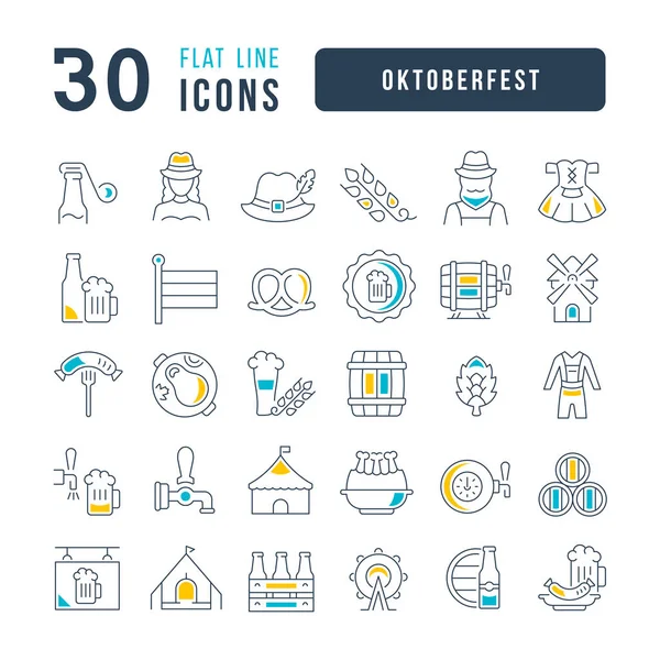 Oktoberfest Collection Perfectly Thin Icons Web Design App Most Modern — Vector de stock