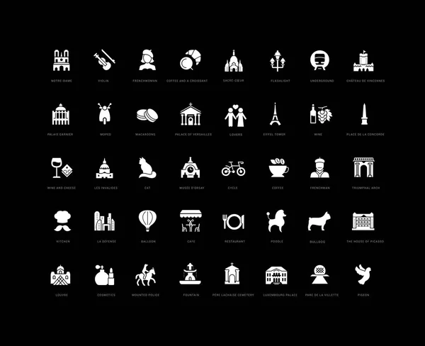 Прості Ікони Парижа — стоковий вектор