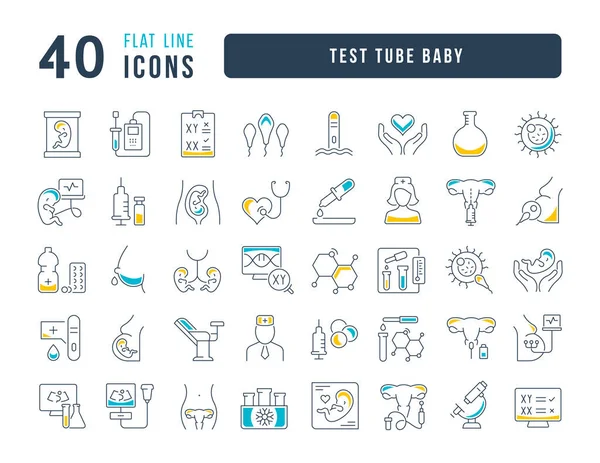 Test Tube Baby Collection Perfectly Thin Icons Web Design App — Vetor de Stock