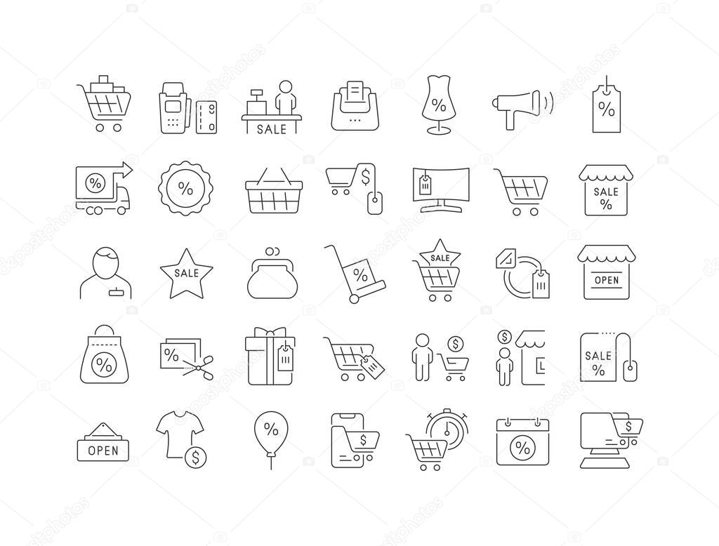 Black Friday. Collection of perfectly thin icons for web design, app, and the most modern projects. The kit of signs for category Holidays.