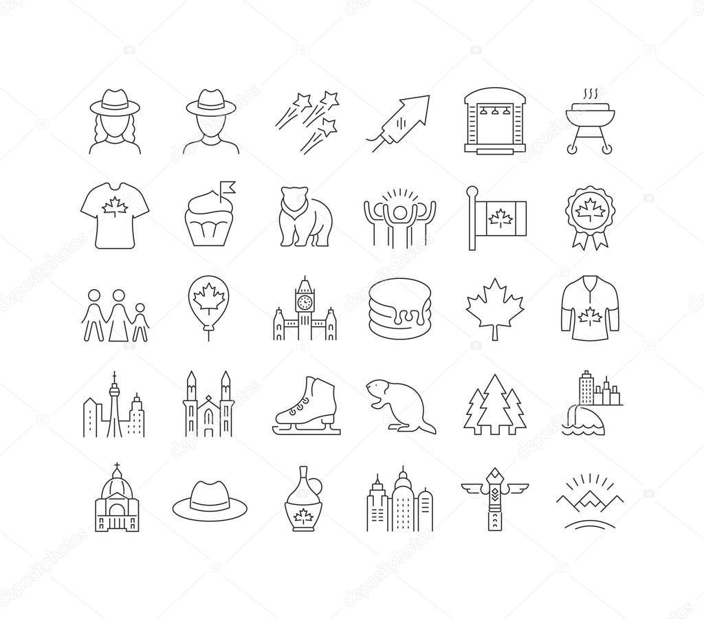 Canada Day. Collection of perfectly thin icons for web design, app, and the most modern projects. The kit of signs for category Holidays.