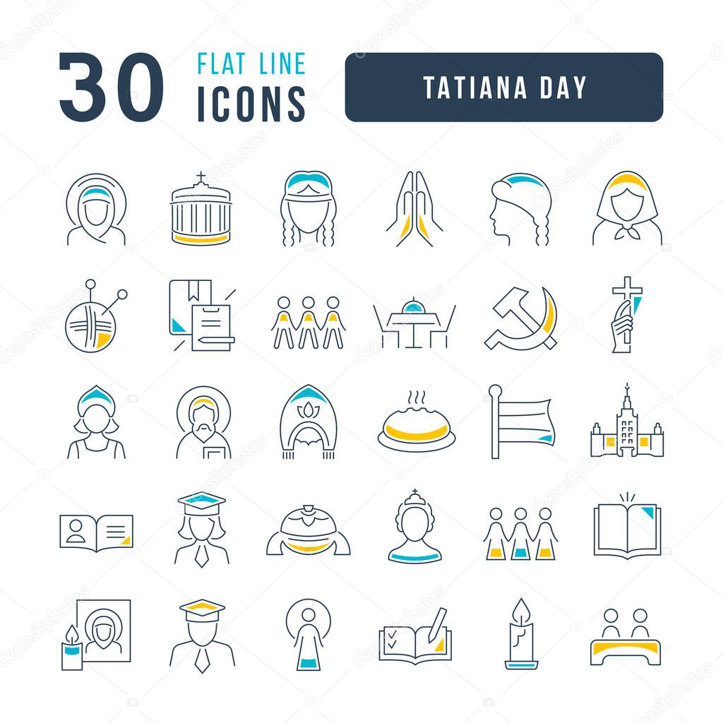 Tatiana Day. Collection of perfectly thin icons for web design, app, and the most modern projects. The kit of signs for category Holidays.