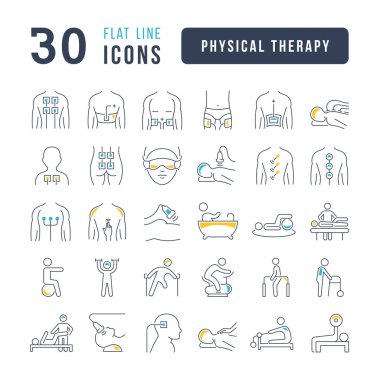 Physical Therapy. Collection of perfectly thin icons for web design, app, and the most modern projects. The kit of signs for category Medicine.