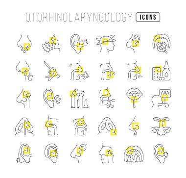 Otorhinolaryngology. Collection of perfectly thin icons for web design, app, and the most modern projects. The kit of signs for category Medicine. clipart