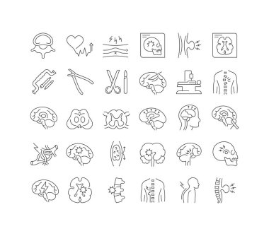 Neurosurgery. Collection of perfectly thin icons for web design, app, and the most modern projects. The kit of signs for category Medicine. clipart