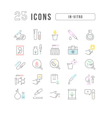 In-Vitro. Collection of perfectly thin icons for web design, app, and the most modern projects. The kit of signs for category Medicine.