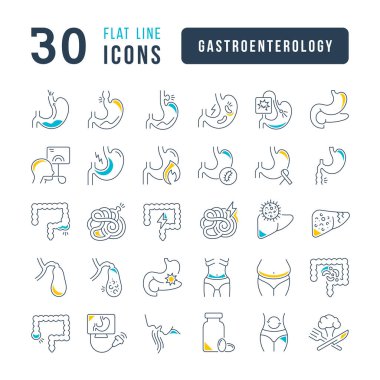 Gastroenterology. Collection of perfectly thin icons for web design, app, and the most modern projects. The kit of signs for category Medicine.