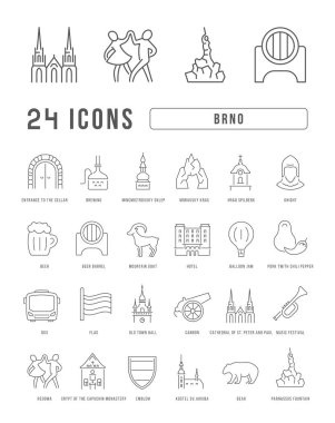 Brno. Collection of perfectly thin icons for web design, app, and the most modern projects. The kit of signs for category Countries and Cities.