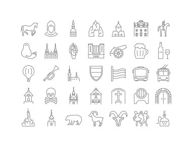 Brno. Collection of perfectly thin icons for web design, app, and the most modern projects. The kit of signs for category Countries and Cities.