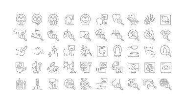 Check-Up. Collection of perfectly thin icons for web design, app, and the most modern projects. The kit of signs for category Medicine.