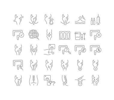 Proctology. Collection of perfectly thin icons for web design, app, and the most modern projects. The kit of signs for category Medicine.