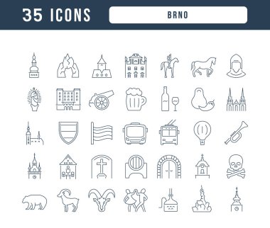 Brno. Collection of perfectly thin icons for web design, app, and the most modern projects. The kit of signs for category Countries and Cities.