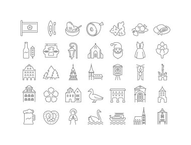 Cesky Krumlov. Collection of perfectly thin icons for web design, app, and the most modern projects. The kit of signs for category Countries and Cities.