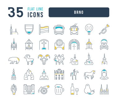 Brno. Collection of perfectly thin icons for web design, app, and the most modern projects. The kit of signs for category Countries and Cities.
