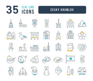 Cesky Krumlov. Collection of perfectly thin icons for web design, app, and the most modern projects. The kit of signs for category Countries and Cities.