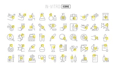 In-Vitro. Collection of perfectly thin icons for web design, app, and the most modern projects. The kit of signs for category Medicine.