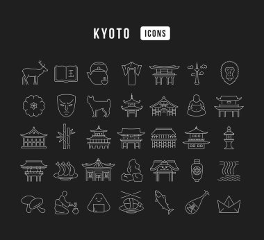 Kyoto. Collection of perfectly thin icons for web design, app, and the most modern projects. The kit of signs for category Countries and Cities.