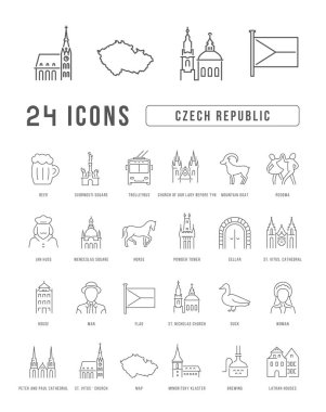 Czech Republic. Collection of perfectly thin icons for web design, app, and the most modern projects. The kit of signs for category Countries and Cities.