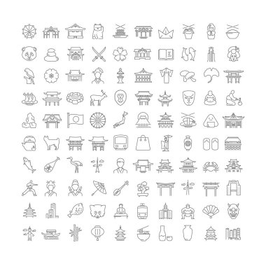 Japan. Collection of perfectly thin icons for web design, app, and the most modern projects. The kit of signs for category Countries and Cities.