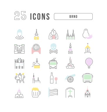 Brno. Collection of perfectly thin icons for web design, app, and the most modern projects. The kit of signs for category Countries and Cities.