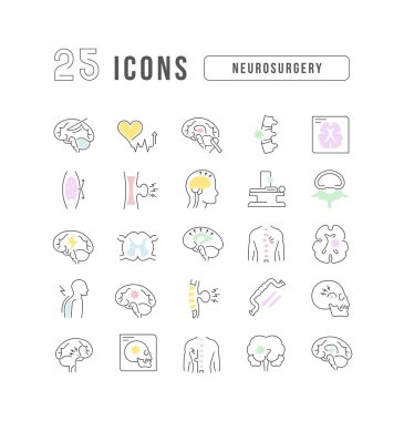 Neurosurgery. Collection of perfectly thin icons for web design, app, and the most modern projects. The kit of signs for category Medicine.