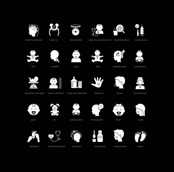 Pediatrics Collection Perfectly Simple Monochrome Icons Web Design App Most — Stock vektor