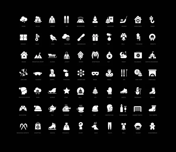 Winter Sammlung Vollkommen Einfacher Monochromer Symbole Für Webdesign App Und — Stockvektor